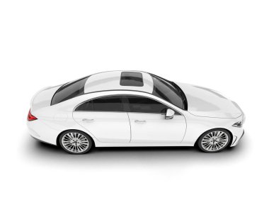 Arka planda izole edilmiş beyaz modern araba. 3d görüntüleme - illüstrasyon