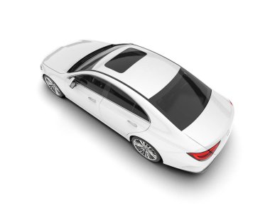 Arka planda izole edilmiş beyaz modern araba. 3d görüntüleme - illüstrasyon