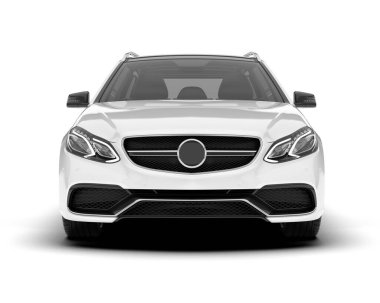 Arka planda izole edilmiş beyaz modern araba. 3d görüntüleme - illüstrasyon