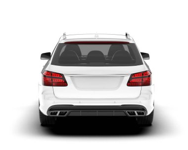 Arka planda izole edilmiş beyaz modern araba. 3d görüntüleme - illüstrasyon