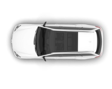 Arka planda izole edilmiş beyaz modern araba. 3d görüntüleme - illüstrasyon