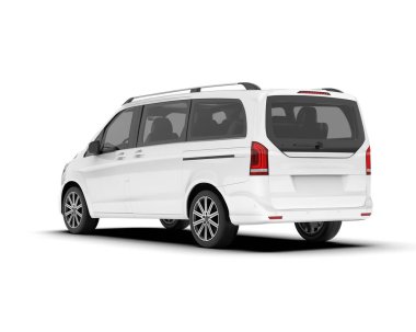 Arka planda izole edilmiş beyaz modern araba. 3d görüntüleme - illüstrasyon