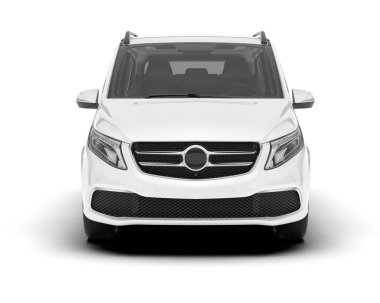 Arka planda izole edilmiş beyaz modern araba. 3d görüntüleme - illüstrasyon