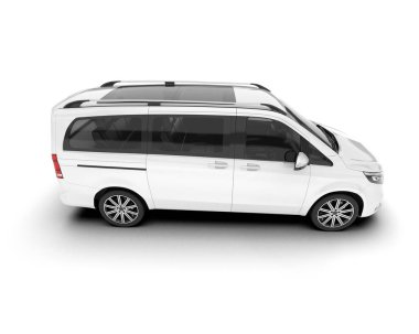 Arka planda izole edilmiş beyaz modern araba. 3d görüntüleme - illüstrasyon