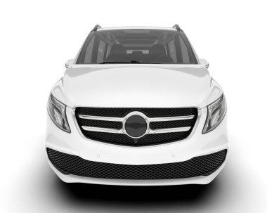 Arka planda izole edilmiş beyaz modern araba. 3d görüntüleme - illüstrasyon