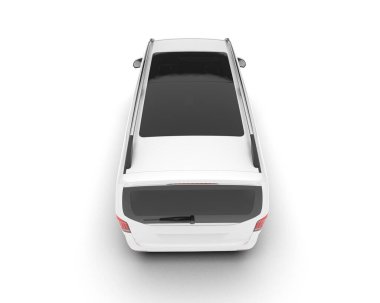 Arka planda izole edilmiş beyaz modern araba. 3d görüntüleme - illüstrasyon