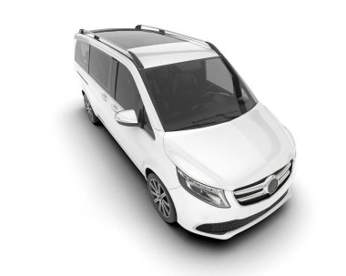 Arka planda izole edilmiş beyaz modern araba. 3d görüntüleme - illüstrasyon