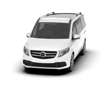 Arka planda izole edilmiş beyaz modern araba. 3d görüntüleme - illüstrasyon