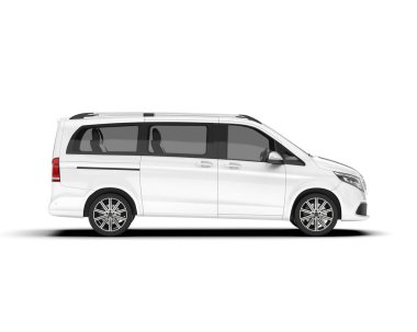 Arka planda izole edilmiş beyaz modern araba. 3d görüntüleme - illüstrasyon