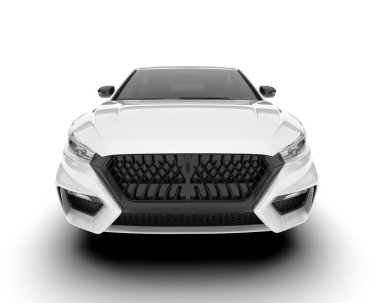 Arka planda izole edilmiş beyaz modern araba. 3d görüntüleme - illüstrasyon