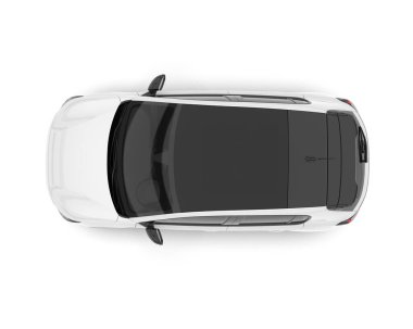 Arka planda izole edilmiş beyaz modern araba. 3d görüntüleme - illüstrasyon