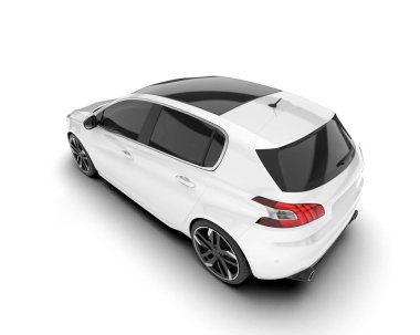 Arka planda izole edilmiş beyaz modern araba. 3d görüntüleme - illüstrasyon