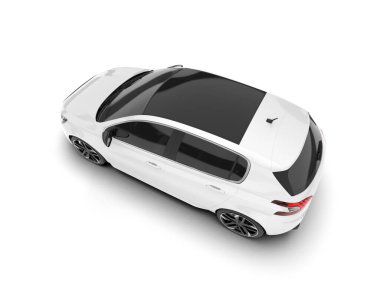 Arka planda izole edilmiş beyaz modern araba. 3d görüntüleme - illüstrasyon
