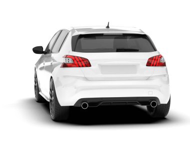 Arka planda izole edilmiş beyaz modern araba. 3d görüntüleme - illüstrasyon