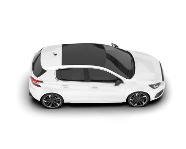 Arka planda izole edilmiş beyaz modern araba. 3d görüntüleme - illüstrasyon