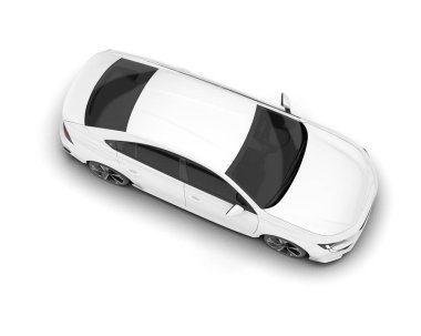 Arka planda izole edilmiş beyaz modern araba. 3d görüntüleme - illüstrasyon