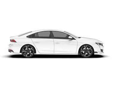 Arka planda izole edilmiş beyaz modern araba. 3d görüntüleme - illüstrasyon