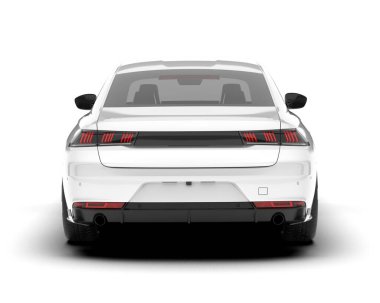 Arka planda izole edilmiş beyaz modern araba. 3d görüntüleme - illüstrasyon