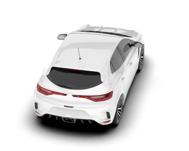 Arka planda izole edilmiş beyaz modern araba. 3d görüntüleme - illüstrasyon