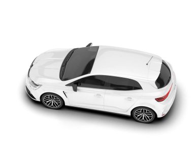 Arka planda izole edilmiş beyaz modern araba. 3d görüntüleme - illüstrasyon