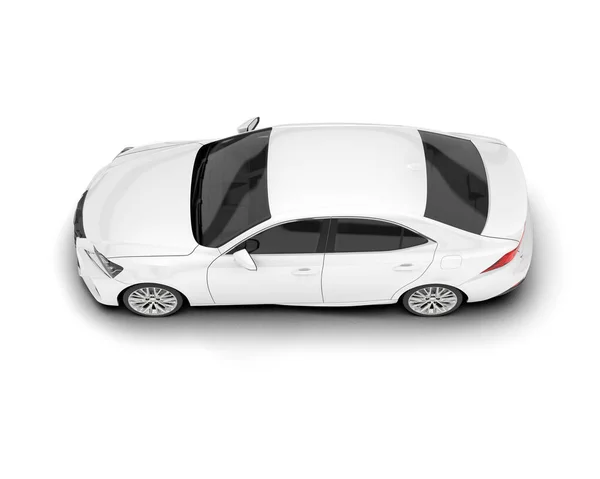 Bílé Moderní Auto Izolované Pozadí Vykreslování Ilustrace — Stock fotografie