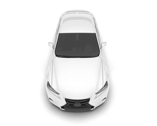 Λευκό Σύγχρονο Αυτοκίνητο Απομονώνονται Στο Παρασκήνιο Απόδοση Εικονογράφηση — Φωτογραφία Αρχείου