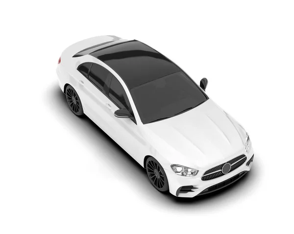 White Modern Car Isolated Background Rendering Illustration — Stock Photo, Image