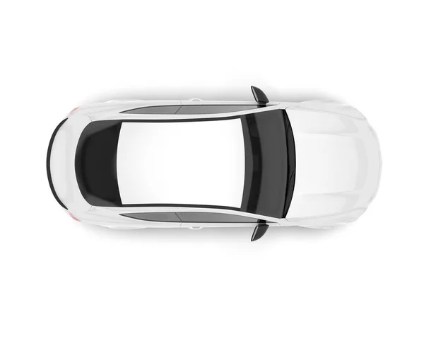 白色的现代汽车在背景上与世隔绝 3D渲染 — 图库照片