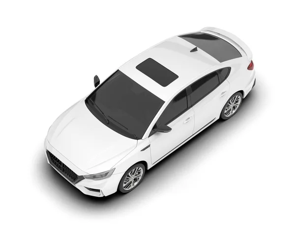 Bianco Auto Moderna Isolato Sfondo Rendering Illustrazione — Foto Stock
