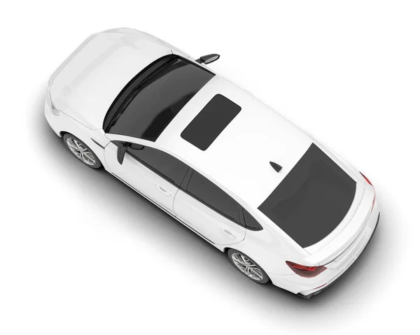 Λευκό Σύγχρονο Αυτοκίνητο Απομονώνονται Στο Παρασκήνιο Απόδοση Εικονογράφηση — Φωτογραφία Αρχείου