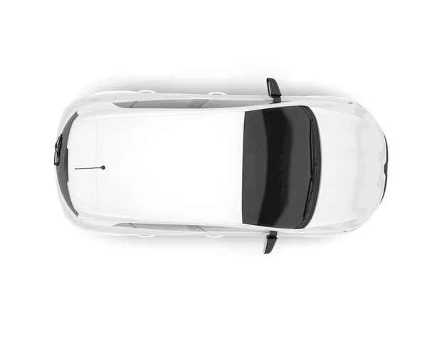 Biały Nowoczesny Samochód Odizolowany Tle Renderowanie Ilustracja — Zdjęcie stockowe