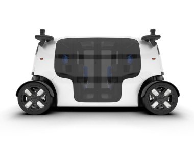 Arka planda izole edilmiş beyaz modern araba. 3d görüntüleme - illüstrasyon