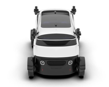 Arka planda izole edilmiş beyaz modern araba. 3d görüntüleme - illüstrasyon