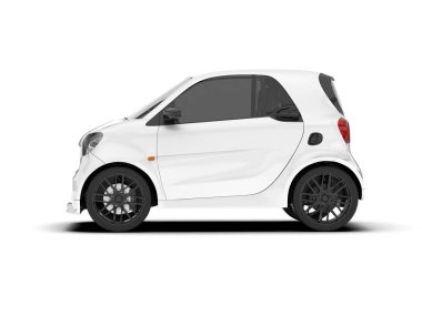 Arka planda izole edilmiş beyaz modern araba. 3d görüntüleme - illüstrasyon