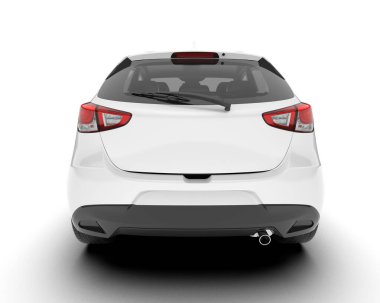 Arka planda izole edilmiş beyaz modern araba. 3d görüntüleme - illüstrasyon