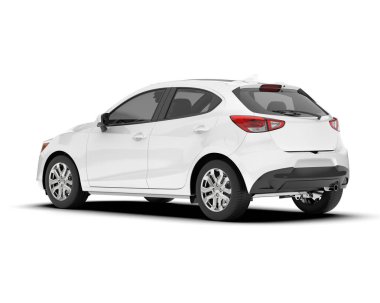 Arka planda izole edilmiş beyaz modern araba. 3d görüntüleme - illüstrasyon