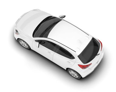 Arka planda izole edilmiş beyaz modern araba. 3d görüntüleme - illüstrasyon