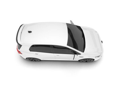 Arka planda izole edilmiş beyaz modern araba. 3d görüntüleme - illüstrasyon