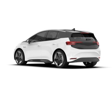 Arka planda izole edilmiş beyaz modern araba. 3d görüntüleme - illüstrasyon