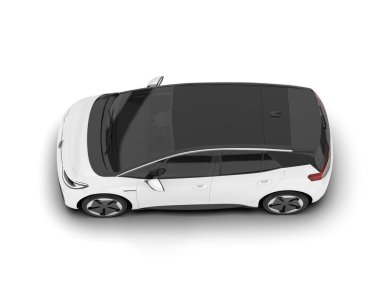 Arka planda izole edilmiş beyaz modern araba. 3d görüntüleme - illüstrasyon