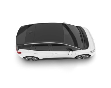 Arka planda izole edilmiş beyaz modern araba. 3d görüntüleme - illüstrasyon