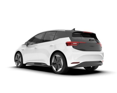 Arka planda izole edilmiş beyaz modern araba. 3d görüntüleme - illüstrasyon