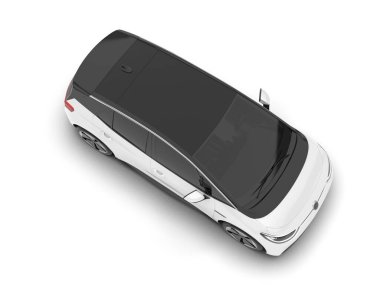 Arka planda izole edilmiş beyaz modern araba. 3d görüntüleme - illüstrasyon