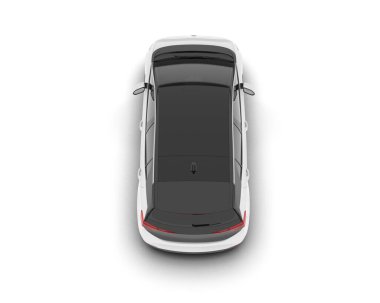 Arka planda izole edilmiş beyaz modern araba. 3d görüntüleme - illüstrasyon