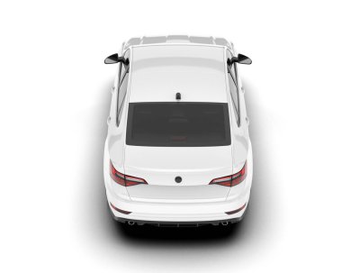 Arka planda izole edilmiş beyaz modern araba. 3d görüntüleme - illüstrasyon