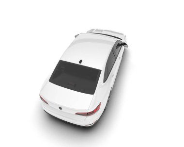 Arka planda izole edilmiş beyaz modern araba. 3d görüntüleme - illüstrasyon