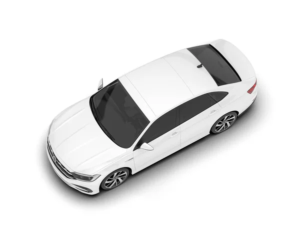 Білий Сучасний Автомобіль Ізольований Фоні Візуалізація Ілюстрація — стокове фото