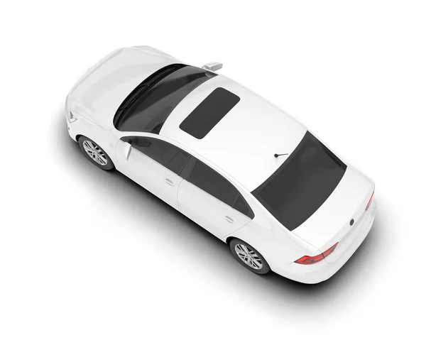 Witte Moderne Auto Geïsoleerd Achtergrond Weergave Illustratie — Stockfoto