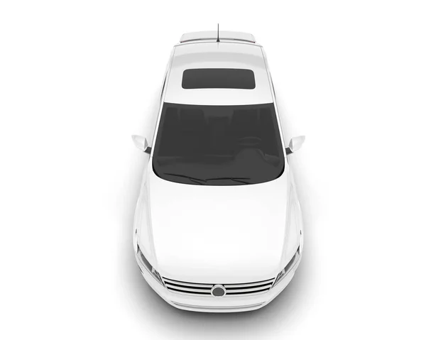 Fehér Modern Autó Elszigetelt Háttérben Renderelés Illusztráció — Stock Fotó