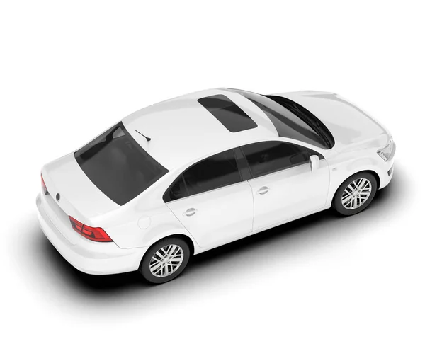 Білий Сучасний Автомобіль Ізольований Фоні Візуалізація Ілюстрація — стокове фото